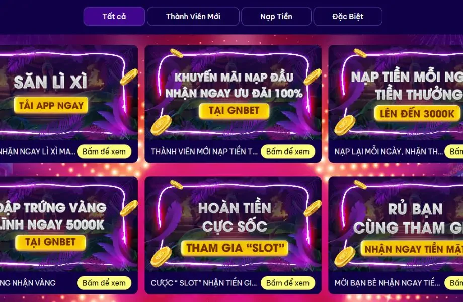 Tham gia vô vàn khuyến mãi tại Gnbet